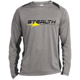 Stealth Logo hi res ST361LS Sport-Tek LS Heather Colorblock Poly T-Shirt