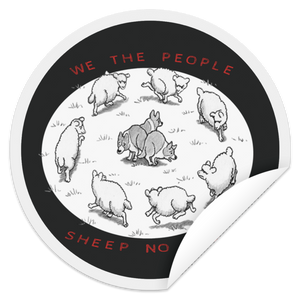 sheep no more square STCI Circle Sticker