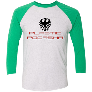 Plastic poorsha NL6051 Next Level Tri-Blend 3/4 Sleeve Baseball Raglan T-Shirt