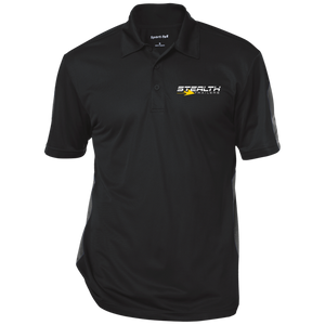 stealth logo cropped ST695 Sport-Tek Performance Textured Three-Button Polo