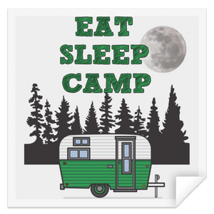 Eat sleep camp green STSQ Square Sticker
