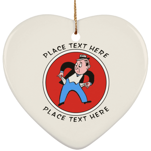 Broke3 personalized text SUBORNH Ceramic Heart Ornament