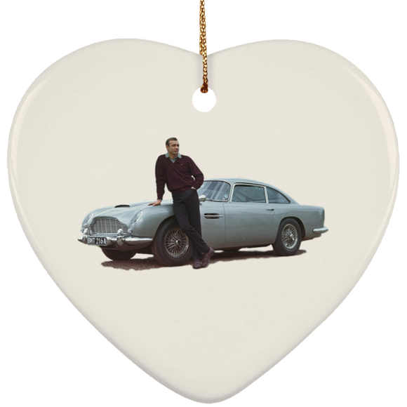Aston DB5 Bond SUBORNH Ceramic Heart Ornament