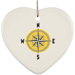 Compass rosette SUBORNH Ceramic Heart Ornament