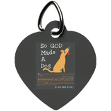 So God Made A Dog BLK UN5770 Heart Pet Tag