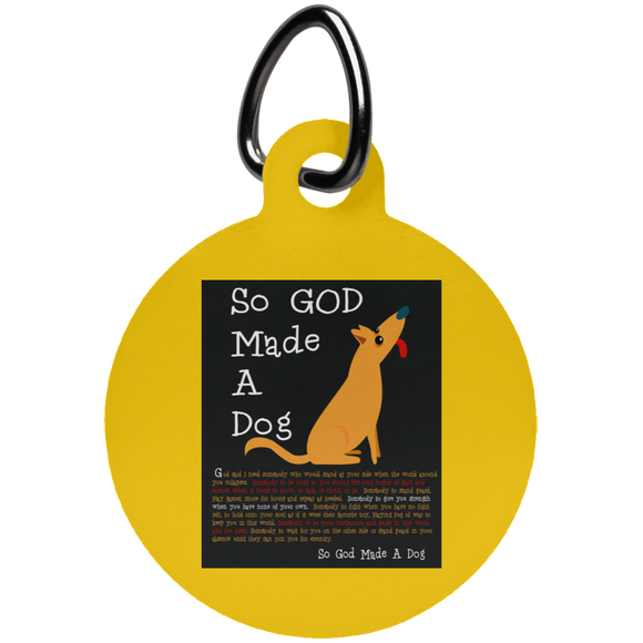So God Made A Dog BLK UN5773 Circle Pet Tag