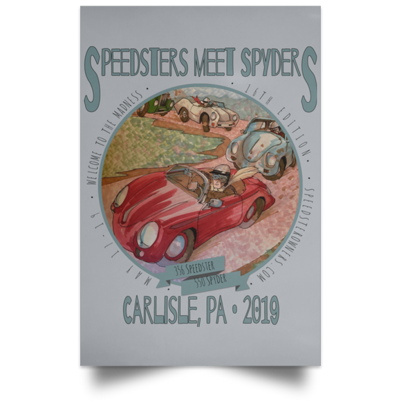 Speedsters Meet Spyders Personalize POSPO Satin Portrait Poster