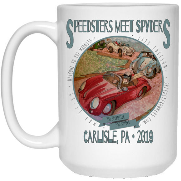 Speedsters Meet Spyders Personalize 21504 15 oz. White Mug