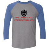 Plastic poorsha NL6051 Next Level Tri-Blend 3/4 Sleeve Baseball Raglan T-Shirt