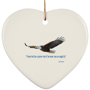 Eagle fly SUBORNH Ceramic Heart Ornament