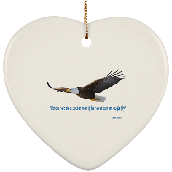 Eagle fly SUBORNH Ceramic Heart Ornament