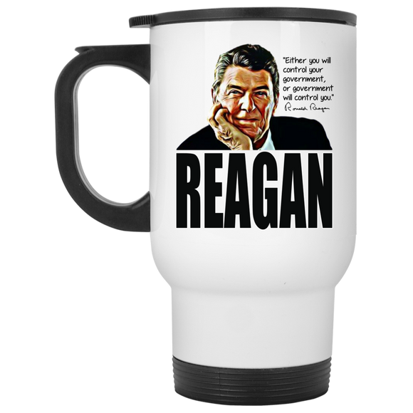 Reagan Control Gov XP8400W White Travel Mug
