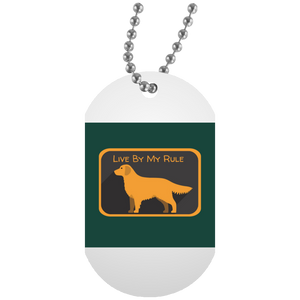 Golden my rule square green UN5588 White Dog Tag
