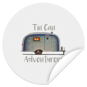 Old Airstream w/Personalized Text STCI Circle Sticker