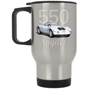 550 3qtr rear XP8400S Silver Stainless Travel Mug