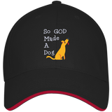 God Made A Dog 3621 Bayside USA Made Structured Twill Cap With Sandwich Visor