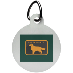 Golden my rule square green UN5773 Circle Pet Tag