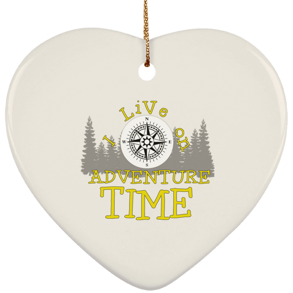 I live on Adventure Time2 SUBORNH Ceramic Heart Ornament