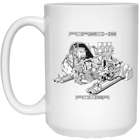Porsche Power 21504 15 oz. White Mug
