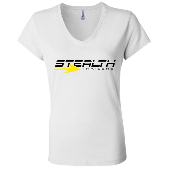 Stealth Logo hi res B6005 Bella + Canvas Ladies' Jersey V-Neck T-Shirt