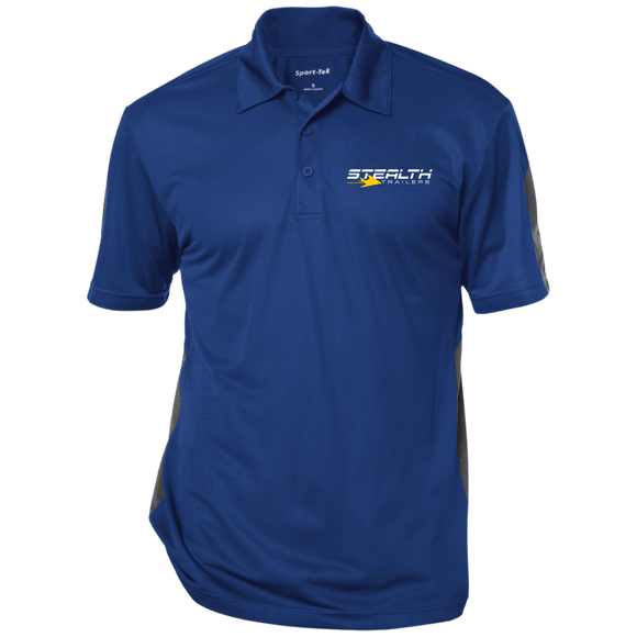 stealth logo cropped ST695 Sport-Tek Performance Textured Three-Button Polo