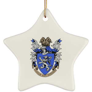 Atlee coat of arms SUBORNS Ceramic Star Ornament