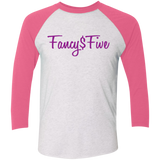 Fancy$Five NL6051 Next Level Tri-Blend 3/4 Sleeve Baseball Raglan T-Shirt