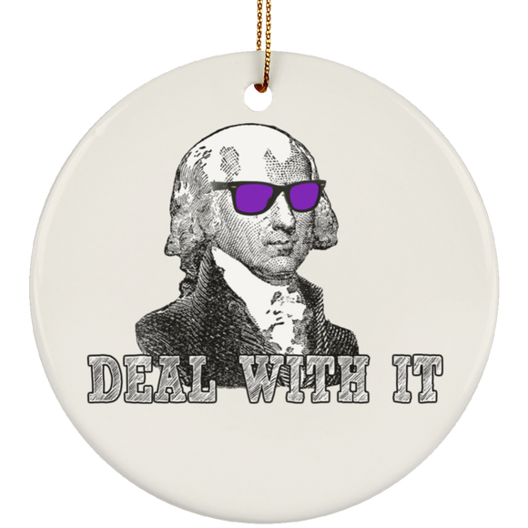 Deal With It trans SUBORNC Ceramic Circle Ornament