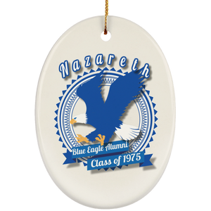 Blue eagle alumni badge SUBORNO Ceramic Oval Ornament