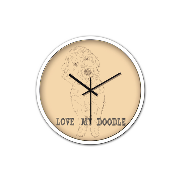 Love My Doodle Non-Ticking Silent Wall Clock