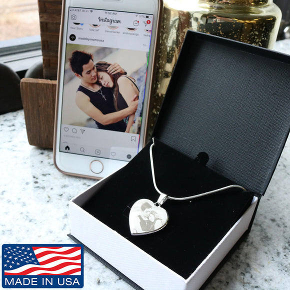 Photo Etched Heart Pendant