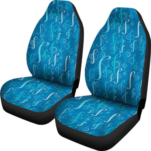 Cars Seat Covers Blue treble clefs